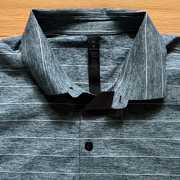 Lululemon Propel Polo *Short Serve Stripe Heathered Alberta Lake White - Picture 6 of 8